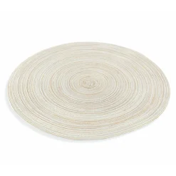 Viadurini Kitchen Amerikanische Tischsets-Runde amerikanische Tischsets aus weißem oder braunem Polyester 12 Stück - Zanette