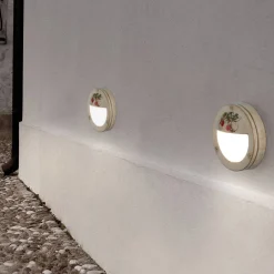 Ferroluce Garten-Wandlampen-Runde Außenwandleuchte aus handbemaltem Aluminium - Brindisi