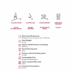 Viadurini Fire Design Brenner Bioethanol-Runde Bio Ethanol Brennkammer aus Edelstahl 0,7Kw Griff 4