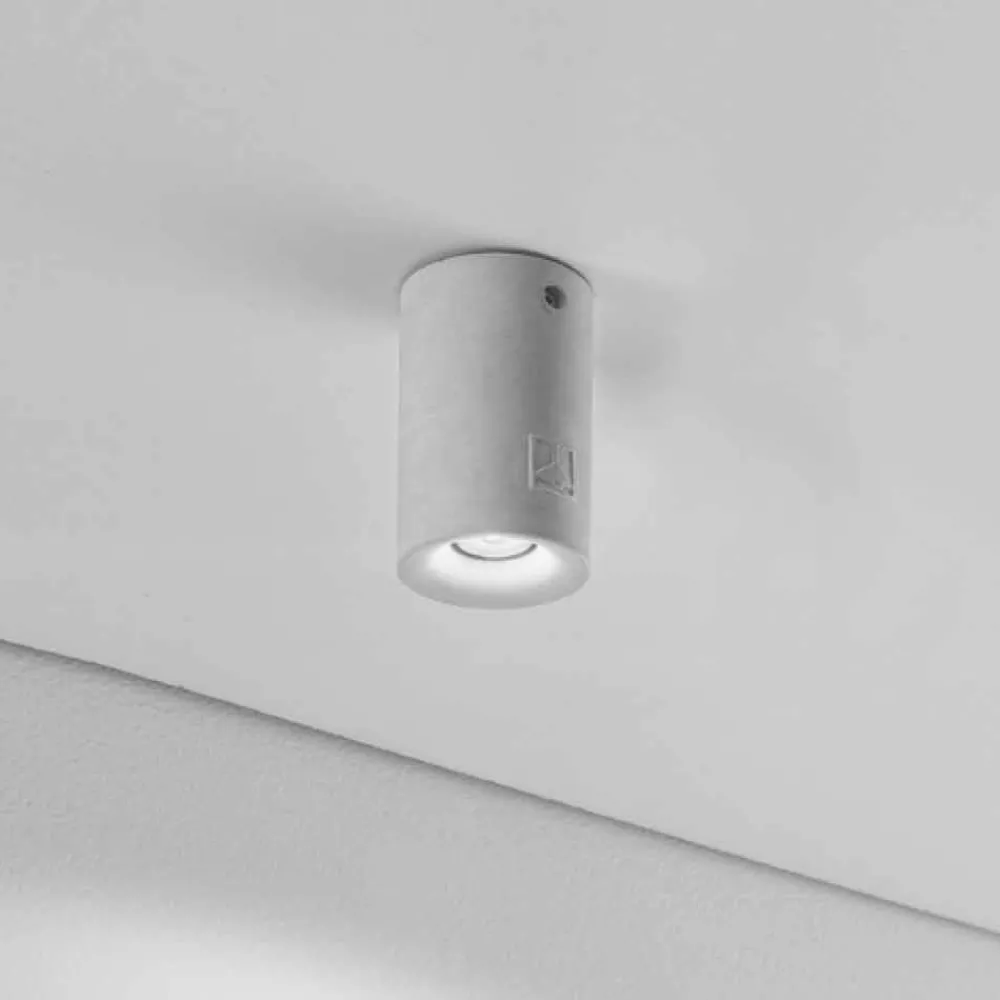 Aldo Bernardi Garten-Wandlampen-Runde Deckenlampe aus Beton oder Gips für den Außenbereich Nadir 9