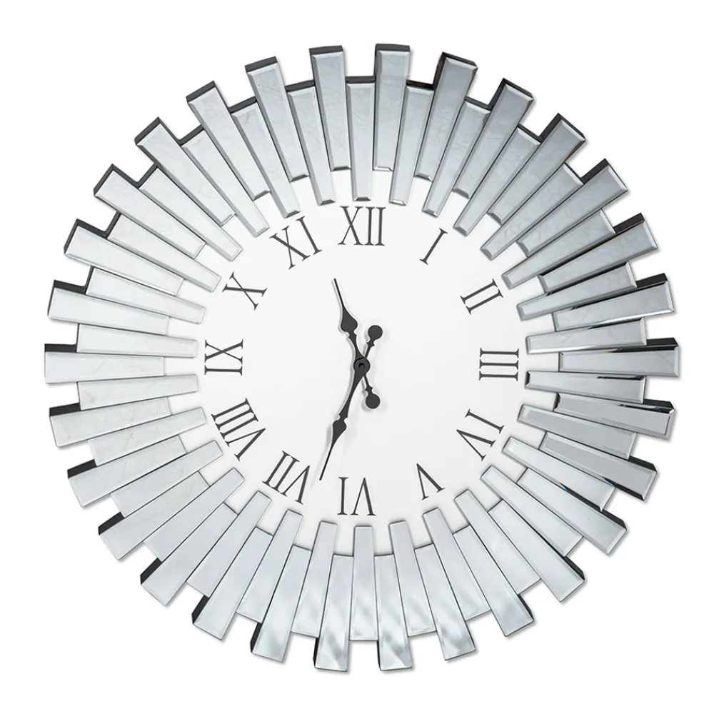 Viadurini Time Design Wanduhren-Runde dekorative Wanduhr aus MDF und Spiegelglas - Tosco