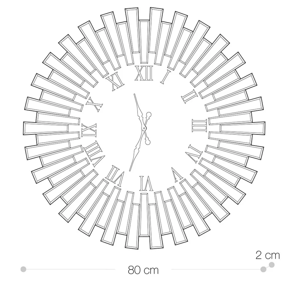 Viadurini Time Design Wanduhren-Runde dekorative Wanduhr aus MDF und Spiegelglas - Tosco