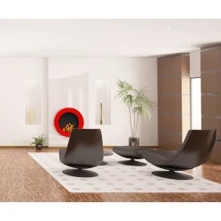 Viadurini Fire Design Wandkamine Bioethanol-Runde Designwand Bioethanol Kamin aus lackiertem Stahl - Trenton