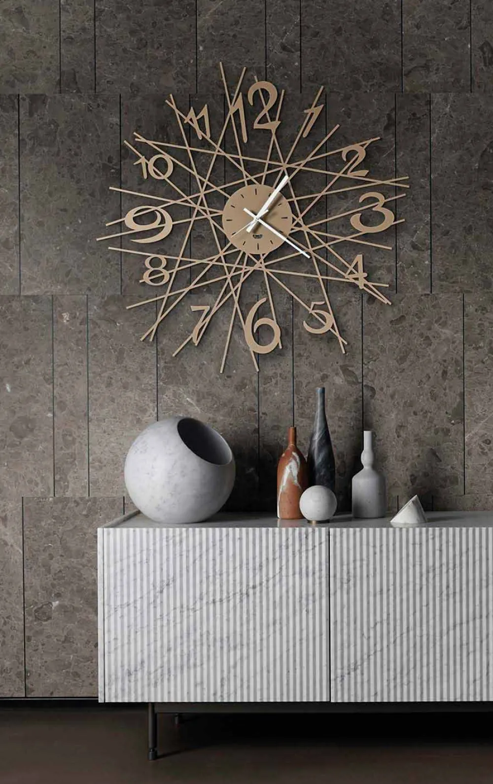 Viadurini Time Design Wanduhren-Runde Eisen Design Wanduhr Made in Italy - Kombo