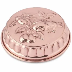 Viadurini Kitchen Küchenzubehör-Runde handverzinnte Kuchenform aus Kupfer mit Obstdekoration 28 cm - Gianmattia