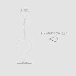 Ferroluce Moderne Pendelleuchten-Runde Hängelampe aus Keramik, hergestellt in Italien – Bumbum