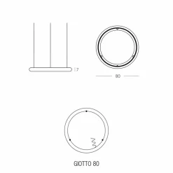 SLIDE Moderne Pendelleuchten-Runde LED-Hängelampe aus Polyethylen Made in Italy - Giotto