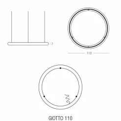 SLIDE Moderne Pendelleuchten-Runde LED-Hängelampe aus Polyethylen Made in Italy - Giotto