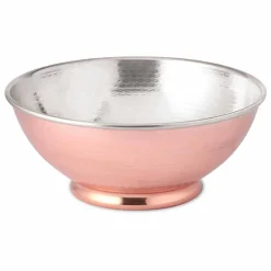 Viadurini Kitchen Küchenzubehör-Runde Salatschüssel aus poliertem, geschlagenem Kupfer Made in Italy 25 cm - Daniela