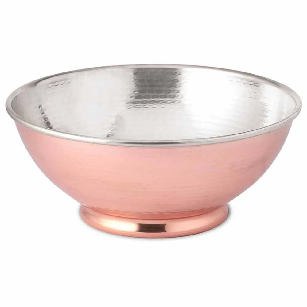 Viadurini Kitchen Küchenzubehör-Runde Salatschüssel aus poliertem, geschlagenem Kupfer Made in Italy 25 cm - Daniela