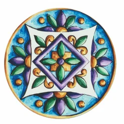 Viadurini Kitchen Teller Set-Runde Teller aus farbigem Kunststoff mit Majolika 12 Stück - Maia