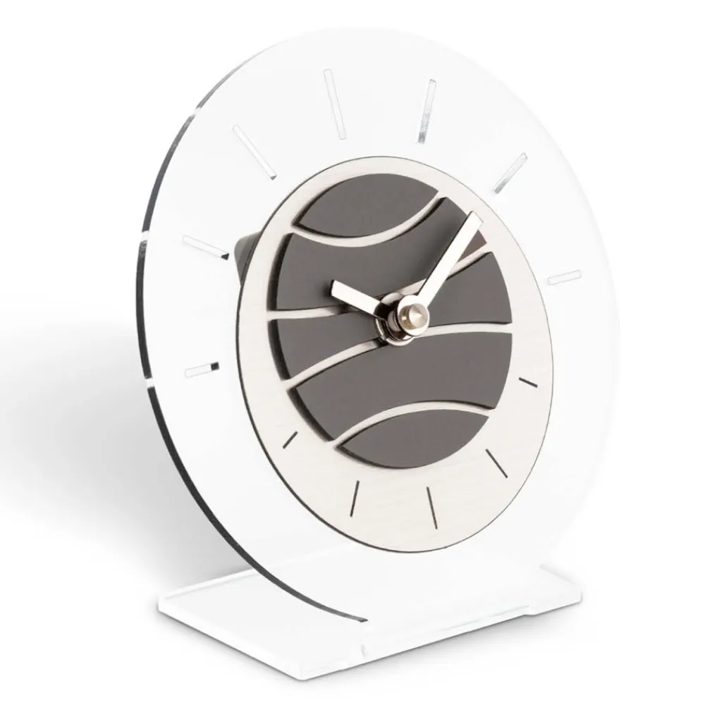 Viadurini Time Design Tischuhren-Runde Tischuhr aus transparentem Methacrylat, hergestellt in Italien – Seltsam