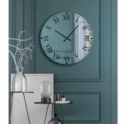 Viadurini Time Design Wanduhren-Runde Wanduhr aus verspiegeltem Kristall, hergestellt in Italien – Gear