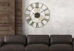 Viadurini Time Design Wanduhren-Runde Wanduhr Durchmesser 70 cm Modernes Design aus Eisen und MDF - Jutta