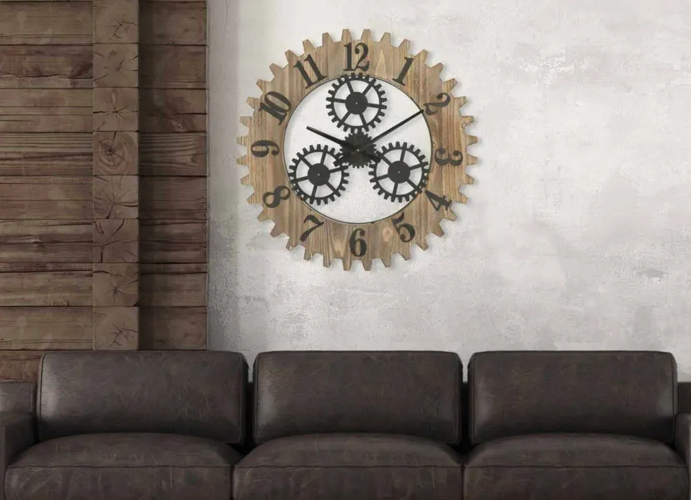 Viadurini Time Design Wanduhren-Runde Wanduhr im modernen Design aus Eisen und MDF - Gitta