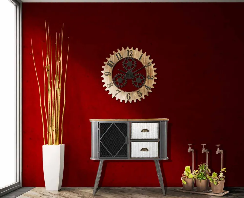 Viadurini Time Design Wanduhren-Runde Wanduhr im modernen Design aus Eisen und MDF - Gitta