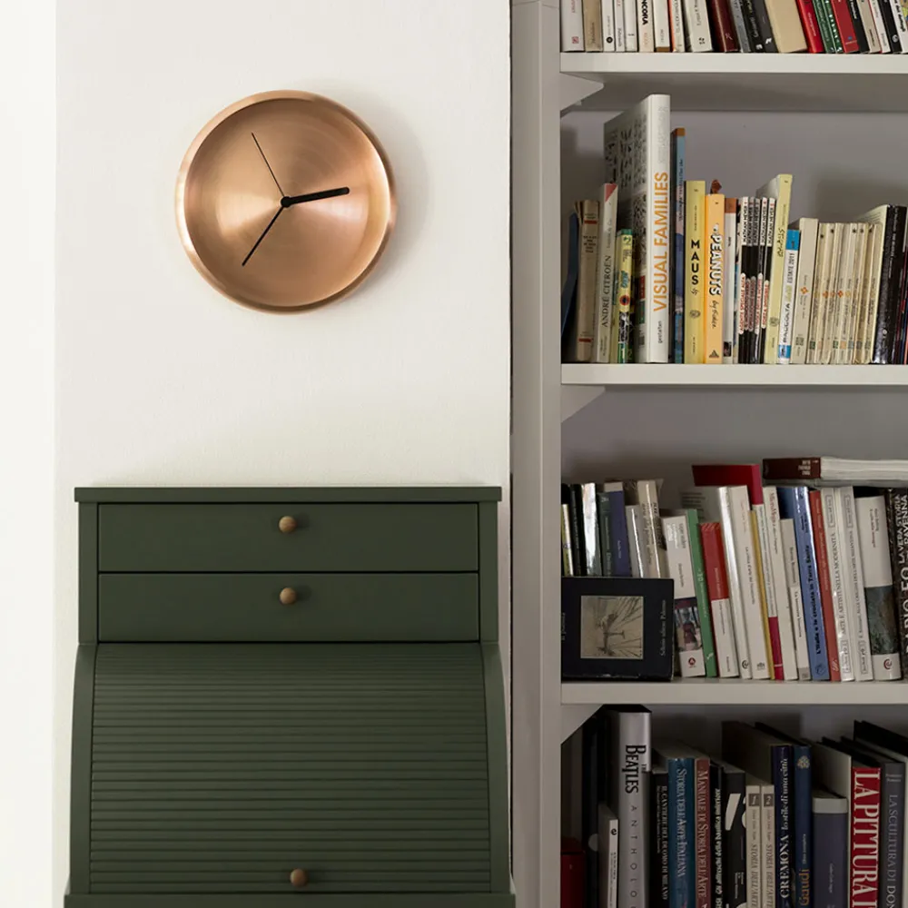 Viadurini Time Design Wanduhren-Runde Wanduhr in poliertem Kupfer Design Made in Italy - Ogio