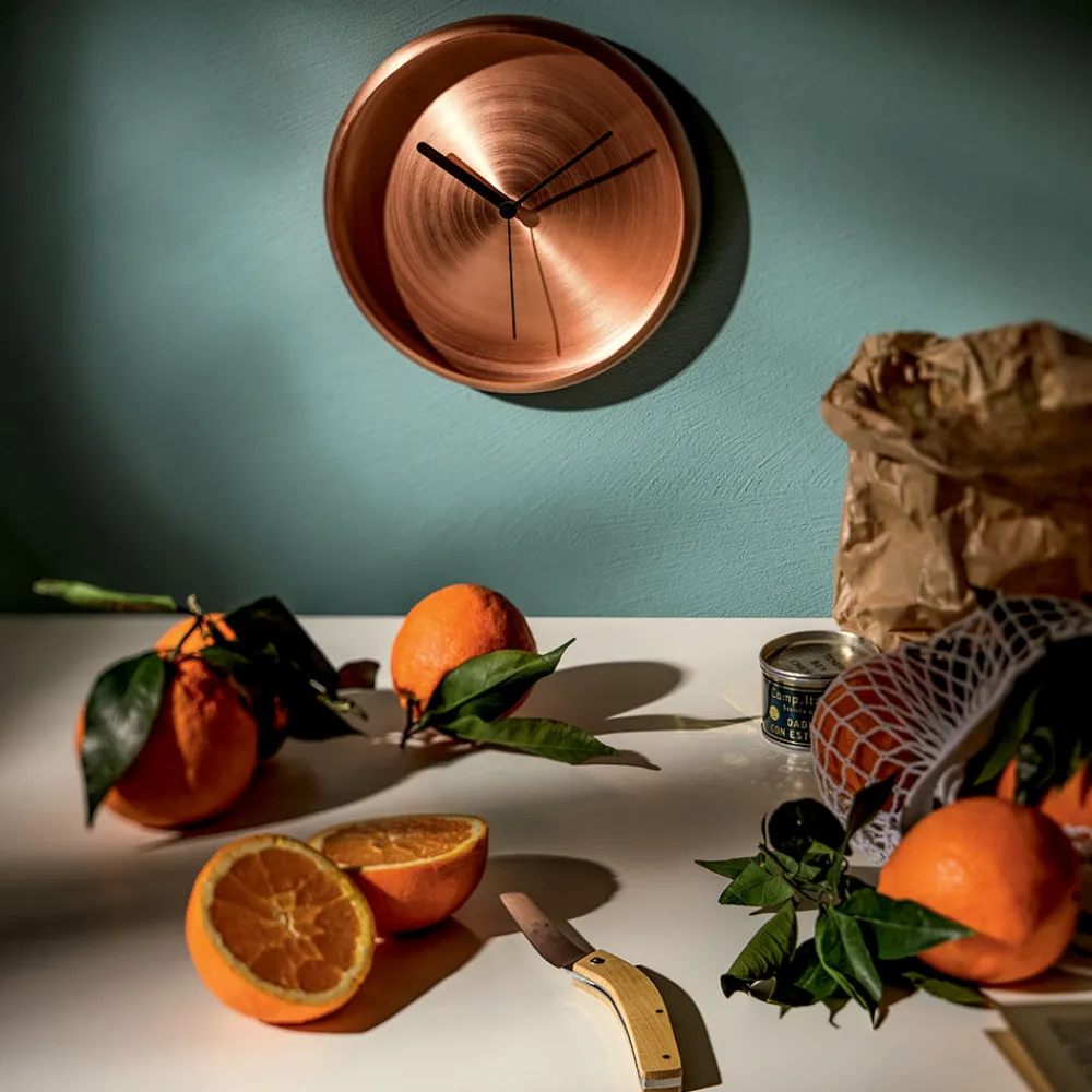 Viadurini Time Design Wanduhren-Runde Wanduhr in poliertem Kupfer Design Made in Italy - Ogio