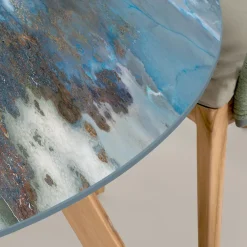 Viadurini in the Garden Gartentische Fest|Gartentische Aus Teakholz-Runder Außentisch aus Gewitterkeramik Made in Italy - Pegaso