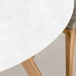 Viadurini in the Garden Gartentische Fest|Gartentische Aus Teakholz-Runder Außentisch aus komplett weißer Keramik Made in Italy - Pegaso