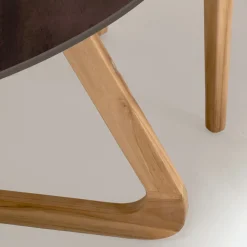 Viadurini in the Garden Gartentische Fest|Gartentische Aus Teakholz-Runder Außentisch aus Metall Corten Keramik Made in Italy - Pegaso