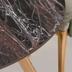 Viadurini in the Garden Gartentische Fest|Gartentische Aus Teakholz-Runder Außentisch aus roter Domus-Keramik Made in Italy - Pegaso