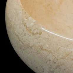 Viadurini Bathroom Steinwaschbecken-Runder Aufsatzwaschbecken aus Naturstein weiß Layla