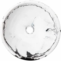 Viadurini Bathroom Harzwaschbecken-Runder Aufsatzwaschtisch aus Kunstharz, Bussoleno