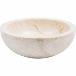 Viadurini Bathroom Steinwaschbecken-Runder Aufsatzwaschtisch aus weißem Marmor, Budoni