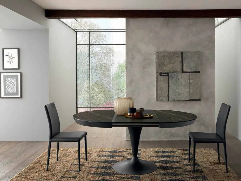 Viadurini Living Runde Tische-Runder ausziehbarer Esstisch aus Laminam Keramik Made in Italy - Lupetto