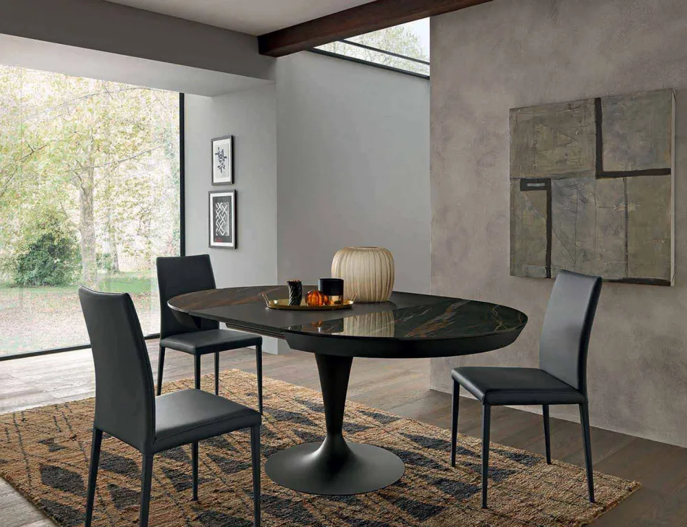 Viadurini Living Runde Tische-Runder ausziehbarer Esstisch aus Laminam Keramik Made in Italy - Lupetto