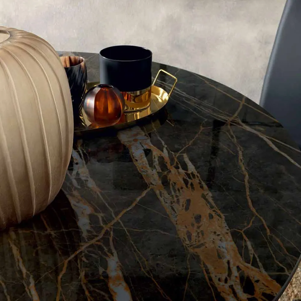 Viadurini Living Runde Tische-Runder ausziehbarer Esstisch aus Laminam Keramik Made in Italy - Lupetto