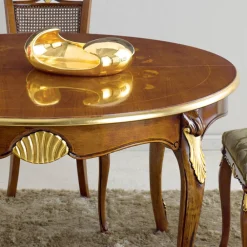 Viadurini Classic Ausziehbare Esstische-Runder ausziehbarer Esstisch 240 cm aus Holz Made in Italy - Barock