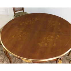 Viadurini Classic Ausziehbare Esstische-Runder ausziehbarer Esstisch 240 cm aus Holz Made in Italy - Barock