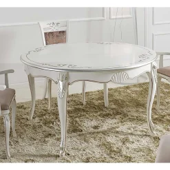 Viadurini Classic Ausziehbare Esstische-Runder ausziehbarer Esstisch 240 cm aus Holz Made in Italy - Barock