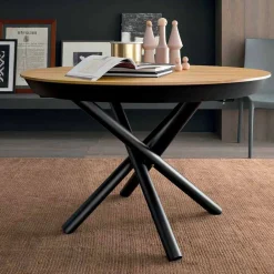 Viadurini Living Runde Tische-Runder ausziehbarer Esstisch mit Holzplatte Made in Italy - Crodino