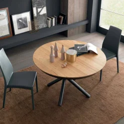 Viadurini Living Runde Tische-Runder ausziehbarer Esstisch mit Holzplatte Made in Italy - Crodino