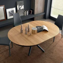 Viadurini Living Runde Tische-Runder ausziehbarer Esstisch mit Holzplatte Made in Italy - Crodino