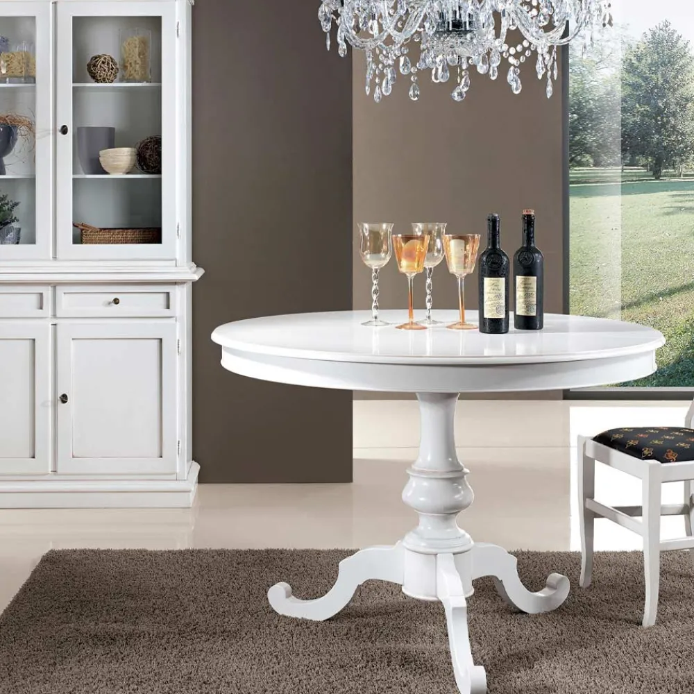 Viadurini Classic Ausziehbare Esstische-Runder ausziehbarer Wohnzimmertisch aus Holz, hergestellt in Italien – Vittoria