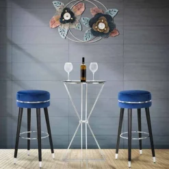 Viadurini Living Barhocker-Runder Barhocker im modernen Design aus Stoff und Holz - Rupert