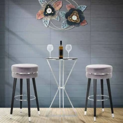 Viadurini Living Barhocker-Runder Barhocker im modernen Design aus Stoff und Holz - Rupert