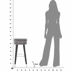 Viadurini Living Barhocker-Runder Barhocker im modernen Design aus Stoff und Holz - Rupert