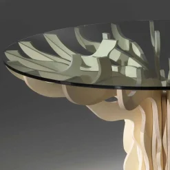 Viadurini Living Runde Tische-Runder Couch und Estisch aus Kristallglas Cassia