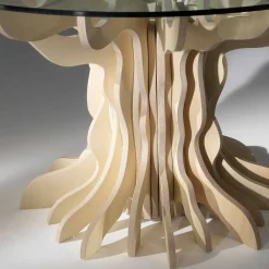 Viadurini Living Runde Tische-Runder Couch und Estisch aus Kristallglas Cassia