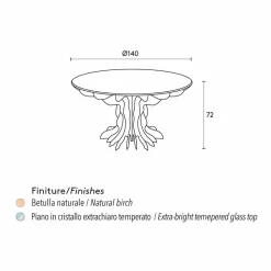 Viadurini Living Runde Tische-Runder Couch und Estisch aus Kristallglas Cassia