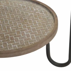 Viadurini Living Moderne Couchtische-Runder Couchtisch aus Eisen und MDF in modernem Design - Luther