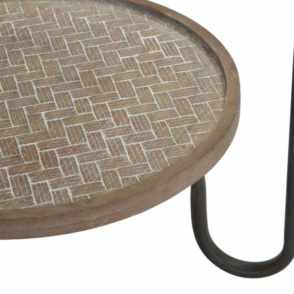 Viadurini Living Moderne Couchtische-Runder Couchtisch aus Eisen und MDF in modernem Design - Luther