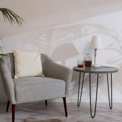 Viadurini Living Moderne Couchtische-Runder Couchtisch aus Eukalyptusholz, Harz und Metall - Tigrao