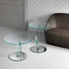 Viadurini Living Moderne Couchtische-Runder Couchtisch aus extra klarem Glas made in Italy - Akka