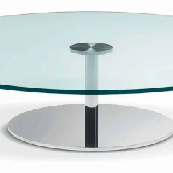 Viadurini Living Moderne Couchtische-Runder Couchtisch aus extra klarem Glas, Luxus Made in Italy - Giovannino